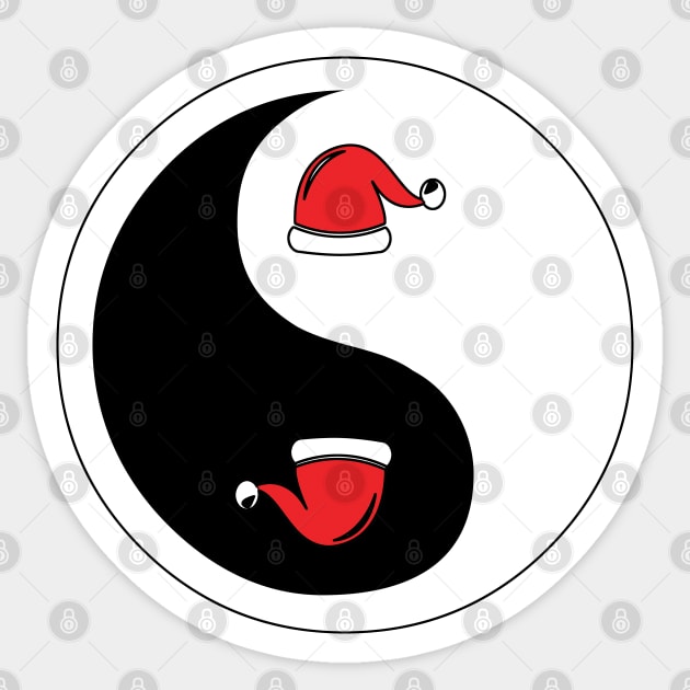 Christmas Yin-Yang 2 Sticker by art-by-shadab